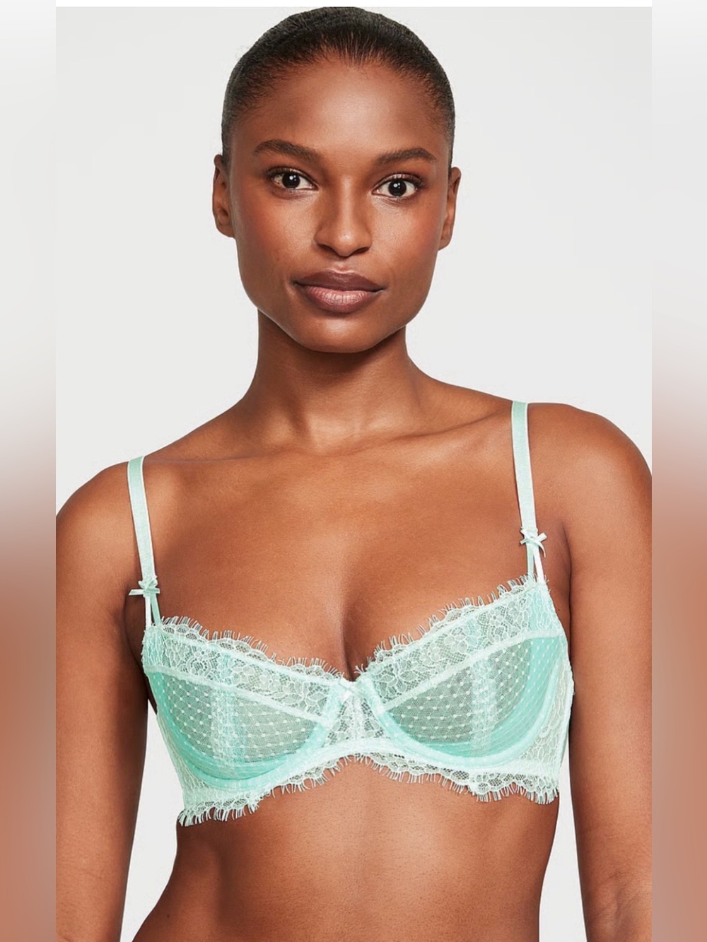VICTORIAS SECRET DREAM ANGELS WICKED PUSH UP UNLINED BRA 38DD Mint Green NWT